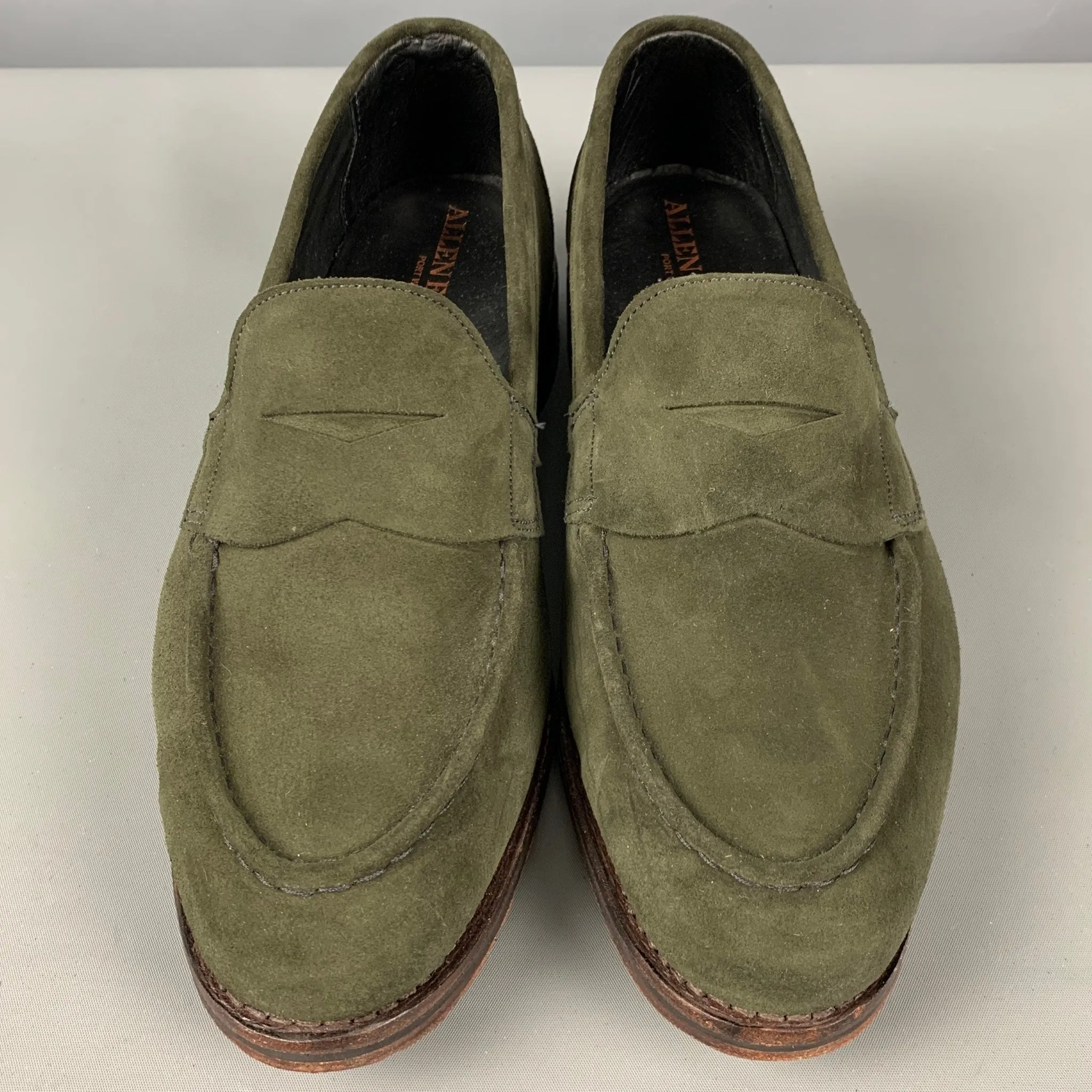 ALLEN EDMONDS Size 10.5 Green Penny Loafers