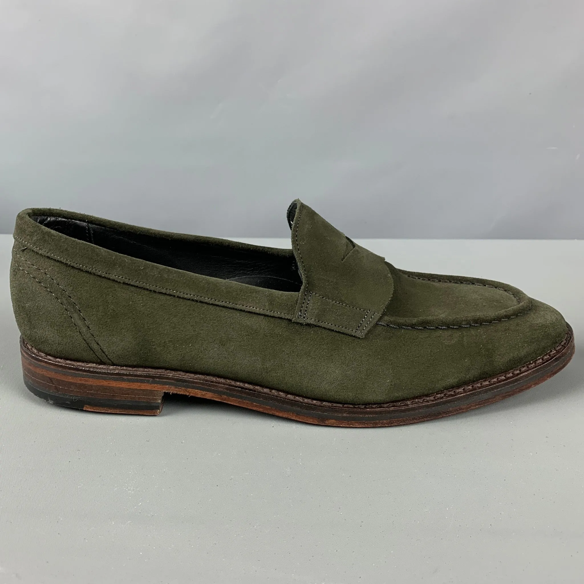 ALLEN EDMONDS Size 10.5 Green Penny Loafers