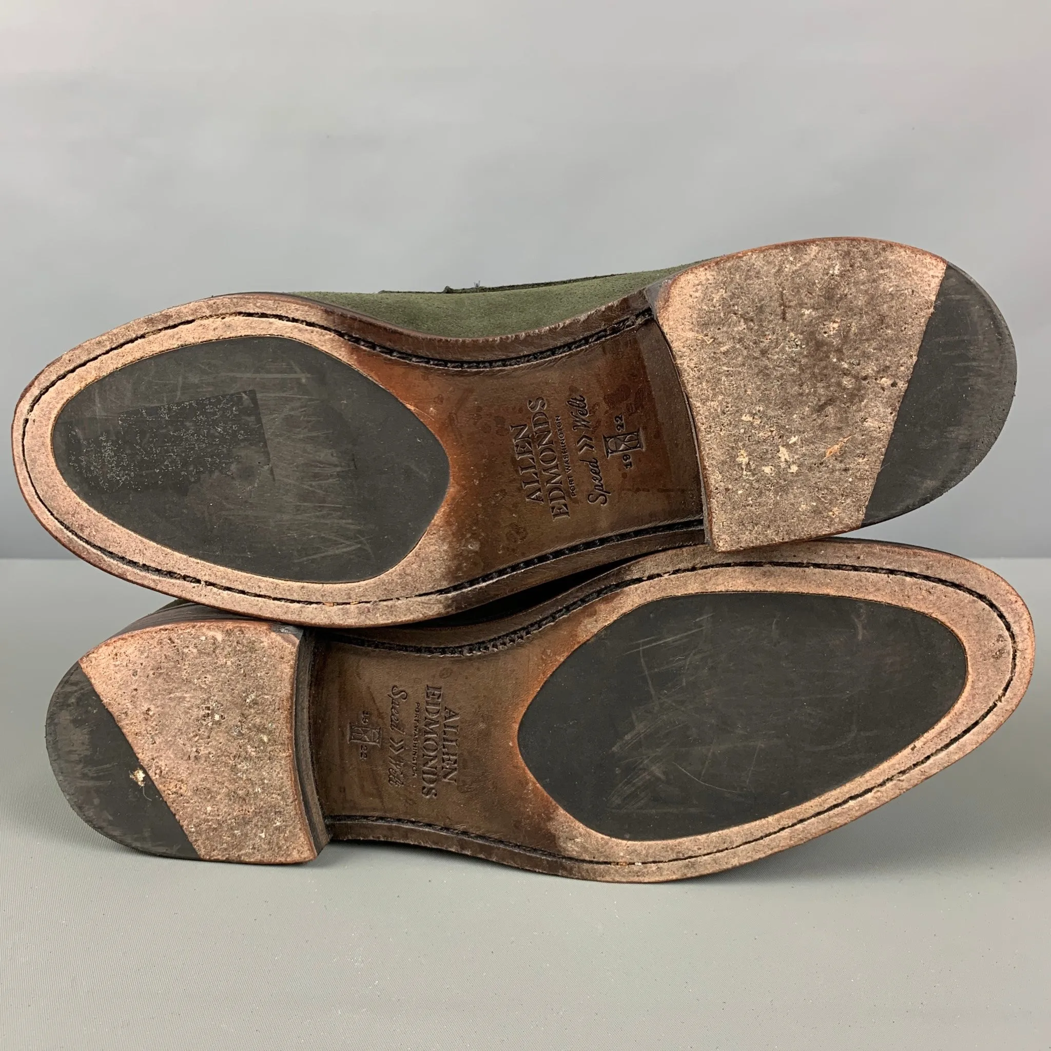 ALLEN EDMONDS Size 10.5 Green Penny Loafers