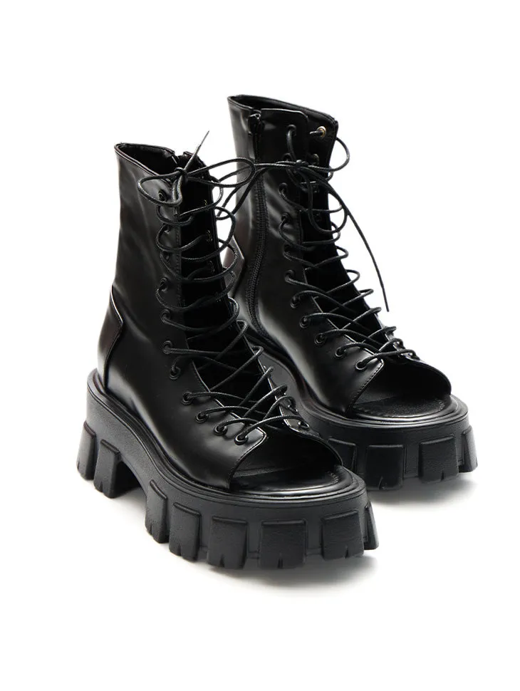 AR-3099 Lace-up Platform Ankle Boots