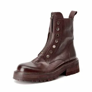 BeauToday Platform Horse Leather Boots for Women