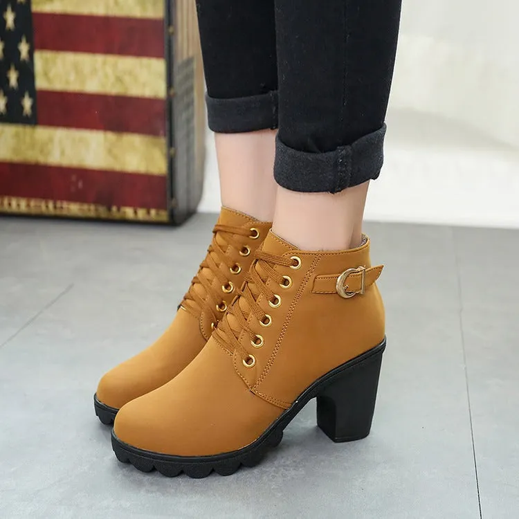 Betty Chunky Heel Suede Boots for Women by The Nevermore