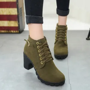 Betty Chunky Heel Suede Boots for Women by The Nevermore