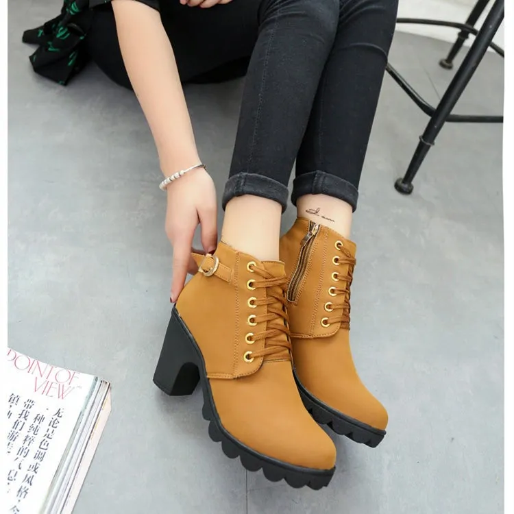 Betty Chunky Heel Suede Boots for Women by The Nevermore