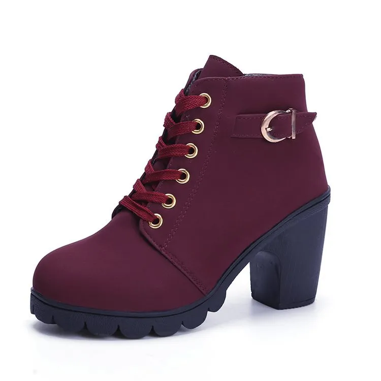 Betty Chunky Heel Suede Boots for Women by The Nevermore