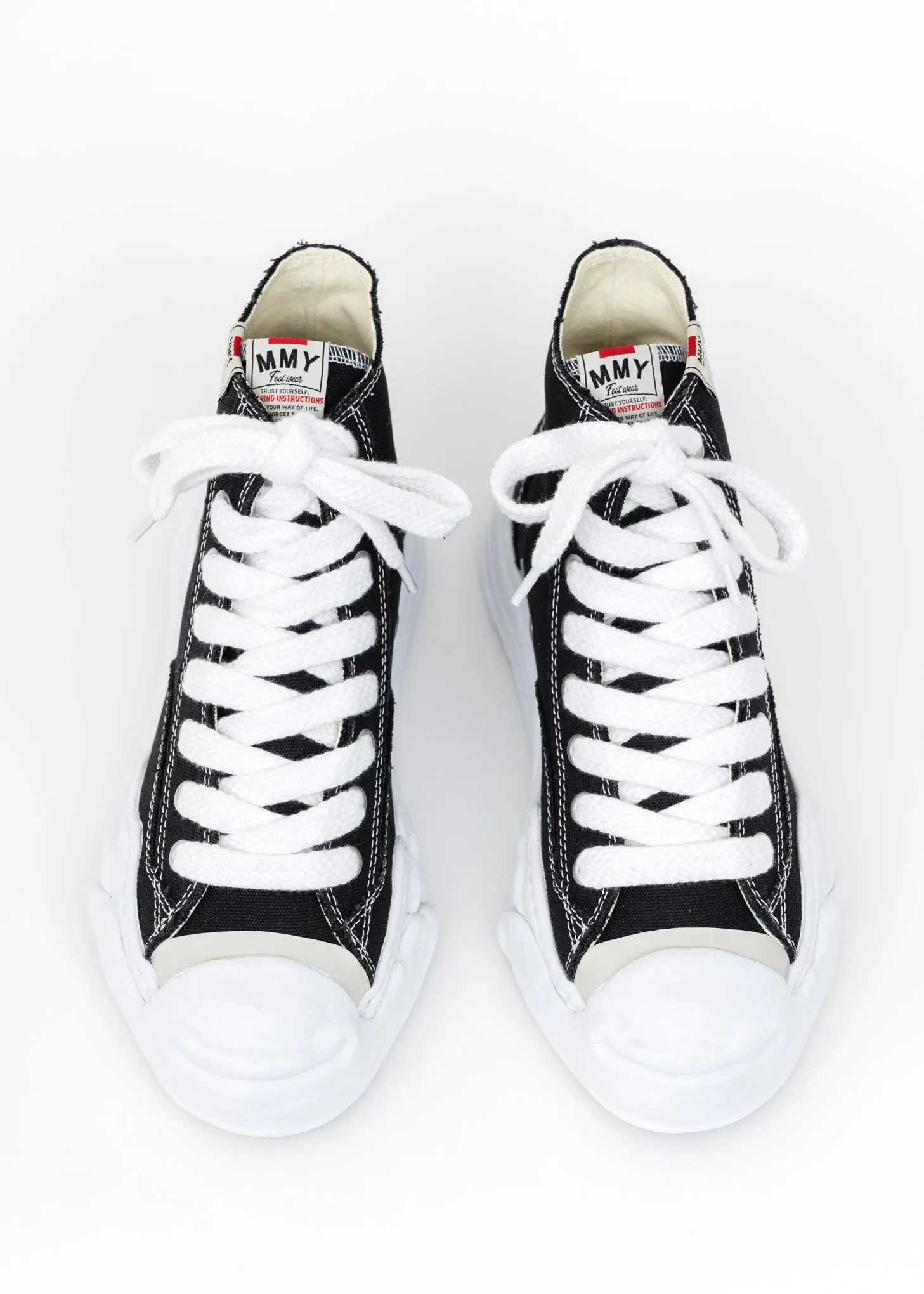 Black Original Sole Toe Cap Canvas Hicut Sneaker