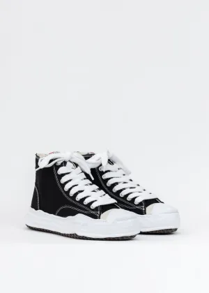 Black Original Sole Toe Cap Canvas Hicut Sneaker