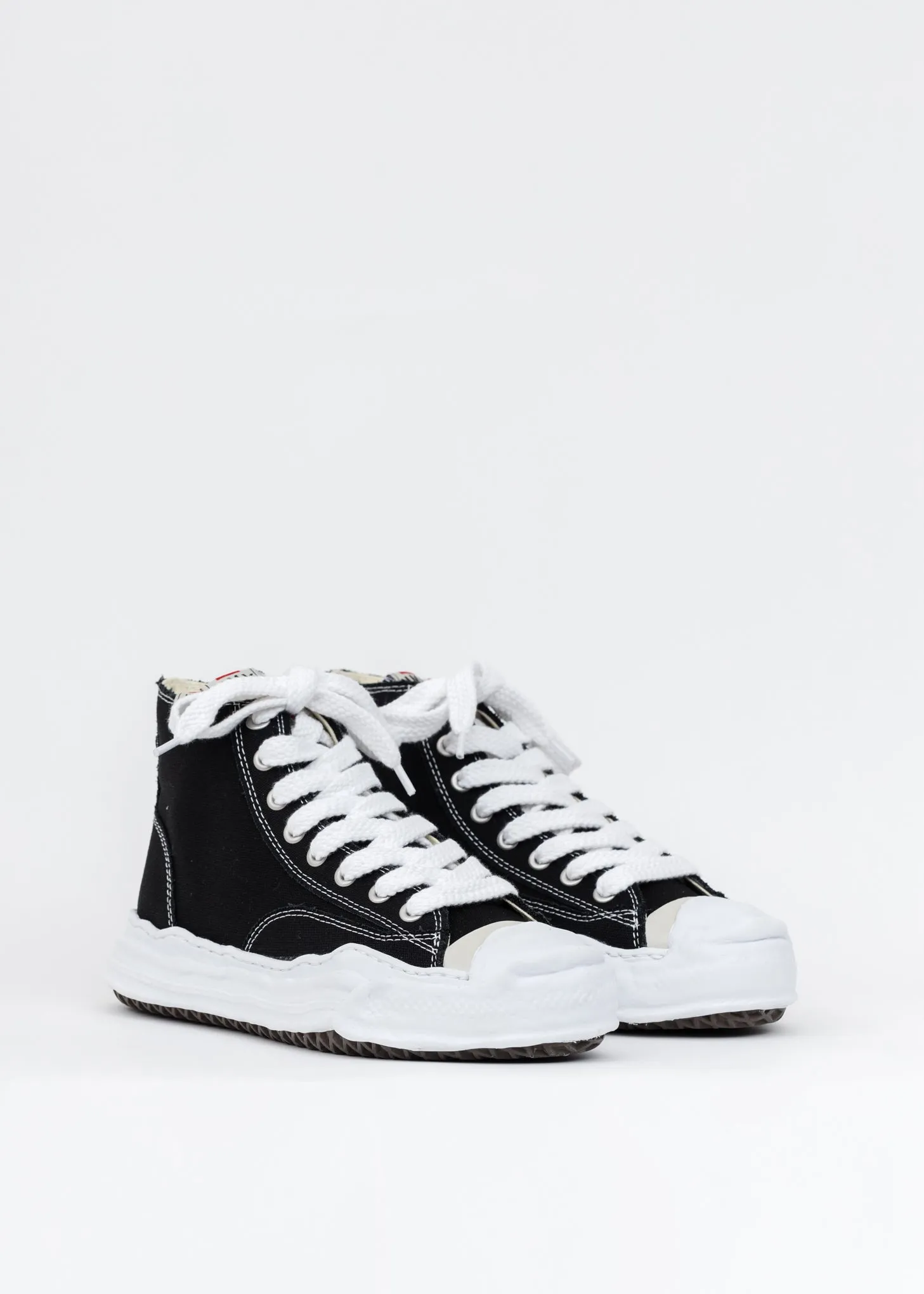 Black Original Sole Toe Cap Canvas Hicut Sneaker