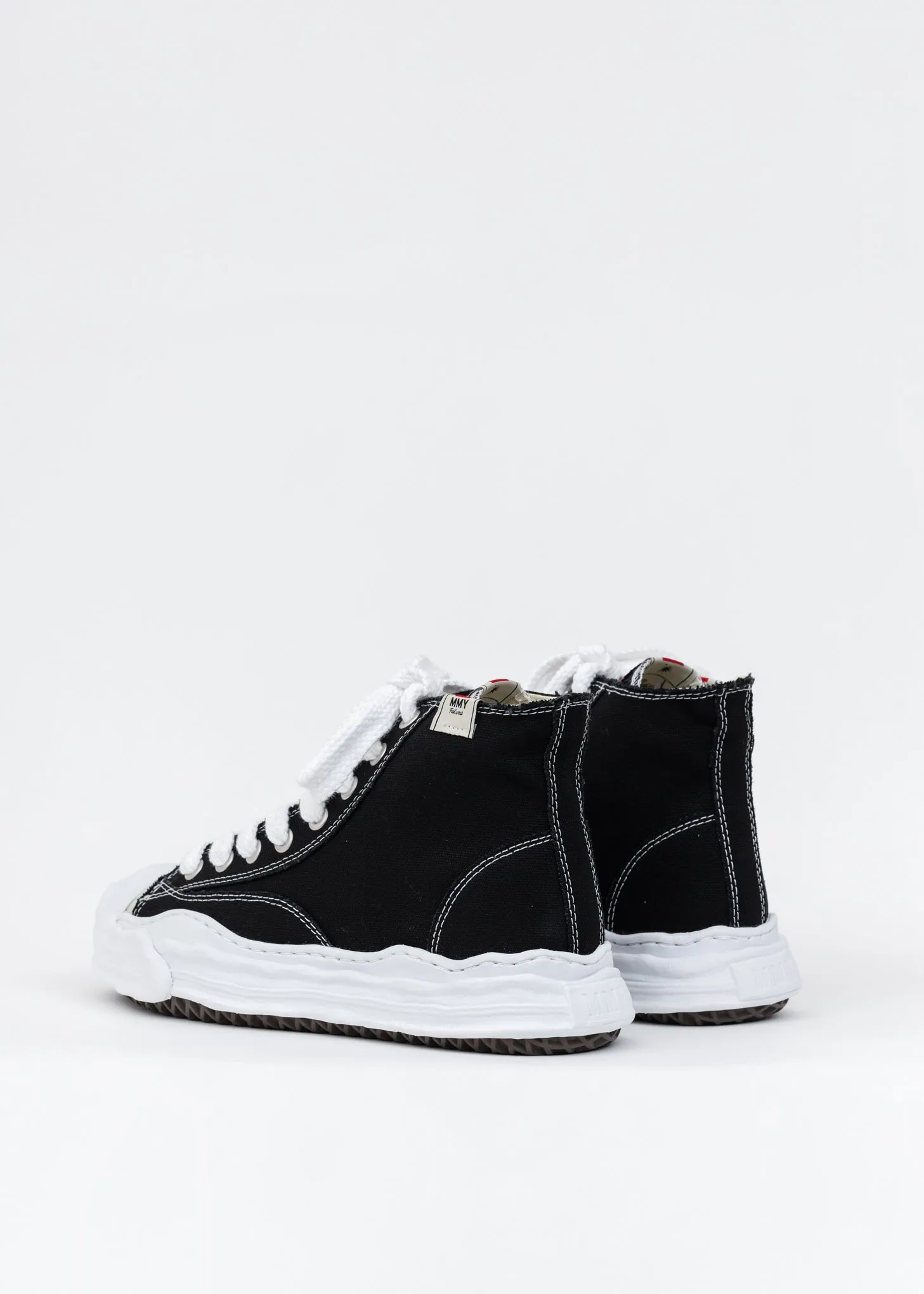 Black Original Sole Toe Cap Canvas Hicut Sneaker