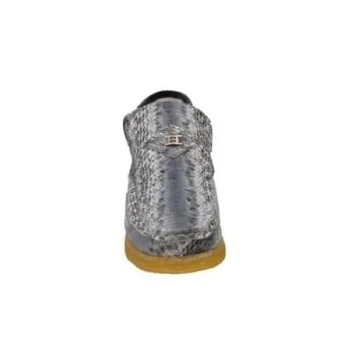 British Walkers Bwb Men's Gray Snake Skin Leather Crepe Sole Ankle Boots