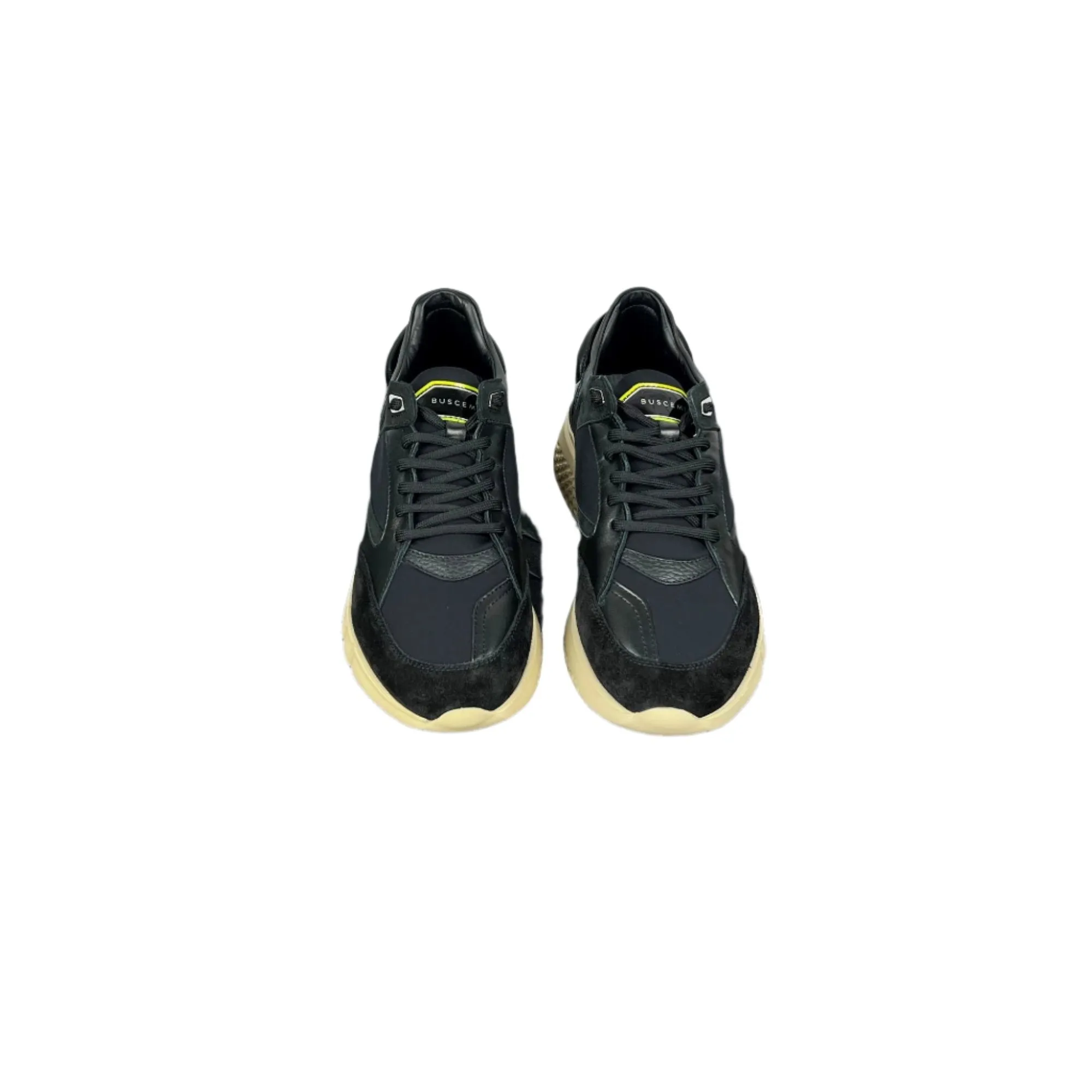 Buscemi Mens Veloce Mix Black Suede/Neoprene Sneakers