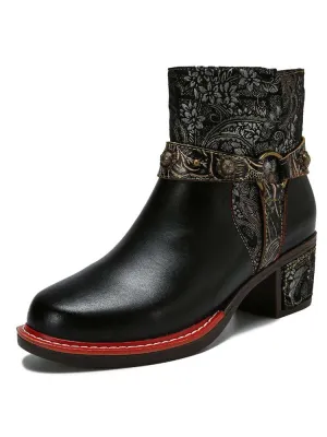 Camryn Handmade Chunky Heel Ankle Boots