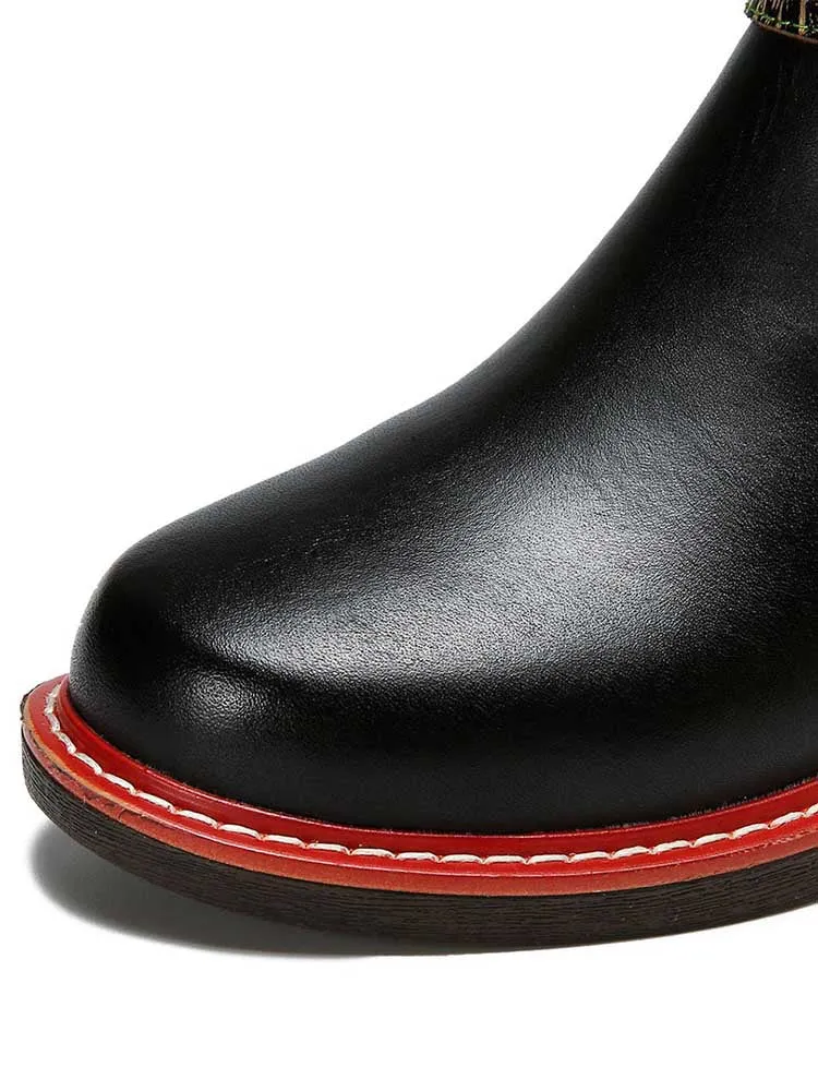 Camryn Handmade Chunky Heel Ankle Boots