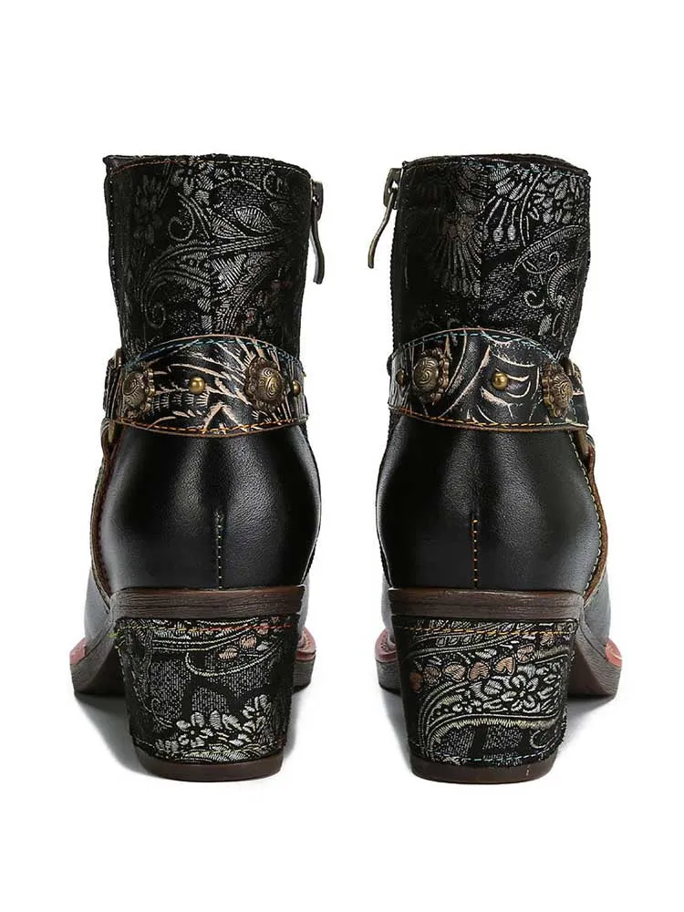 Camryn Handmade Chunky Heel Ankle Boots