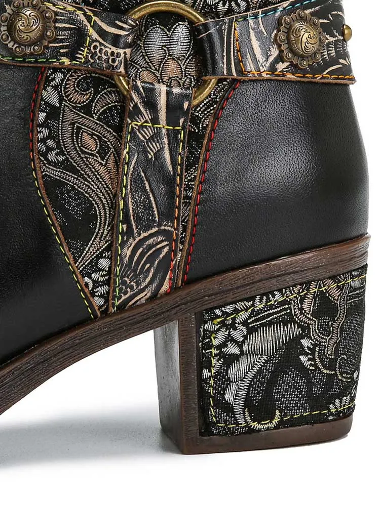 Camryn Handmade Chunky Heel Ankle Boots