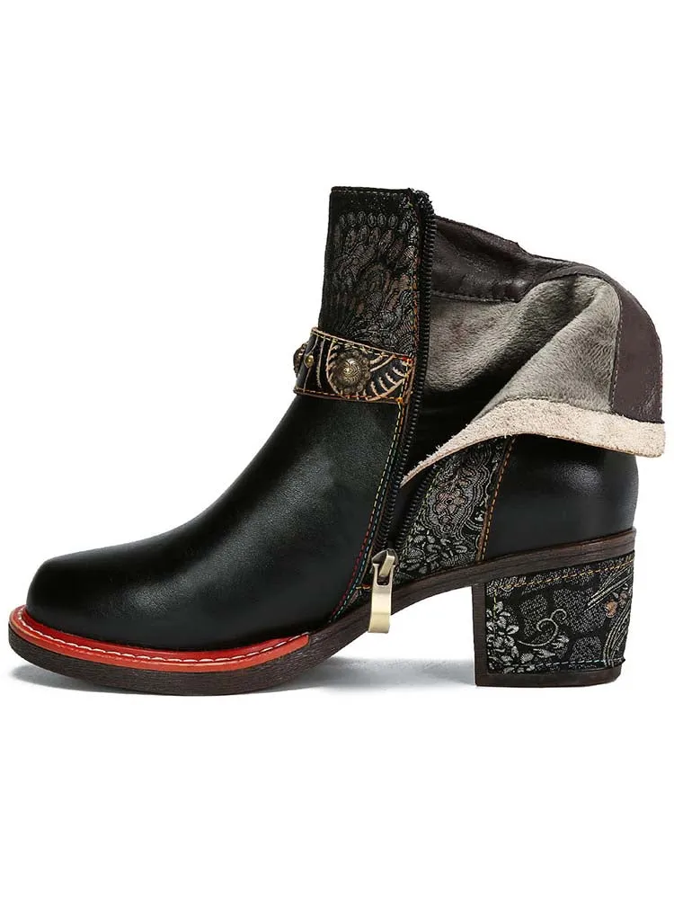 Camryn Handmade Chunky Heel Ankle Boots