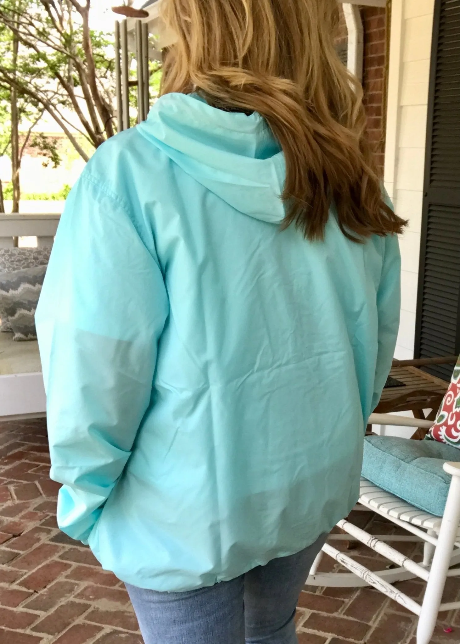 Charles River Unlined Pullover Rain Jacket--Aqua
