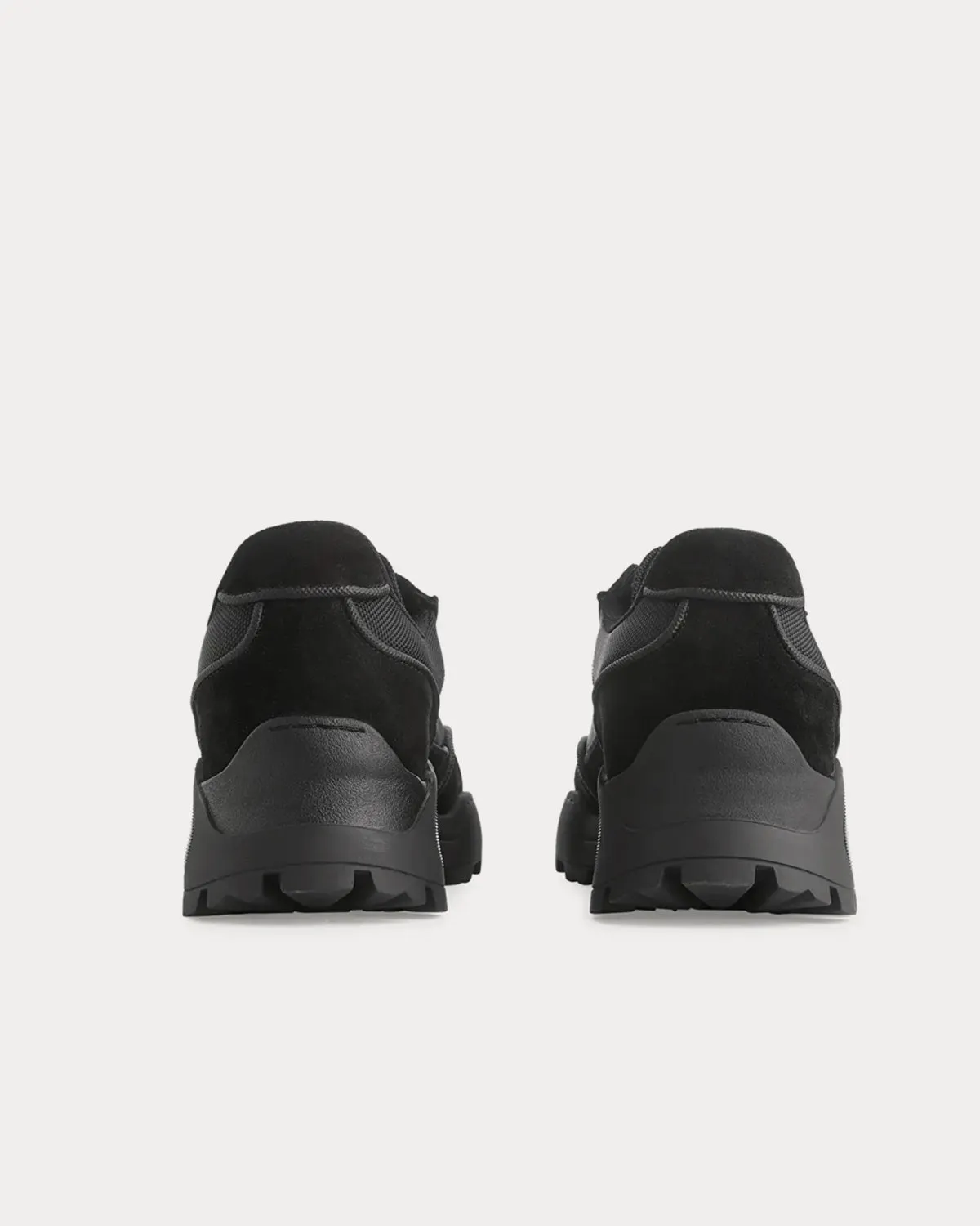 Chunky Suede Black Low Top Sneakers