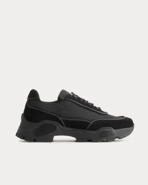 Chunky Suede Black Low Top Sneakers