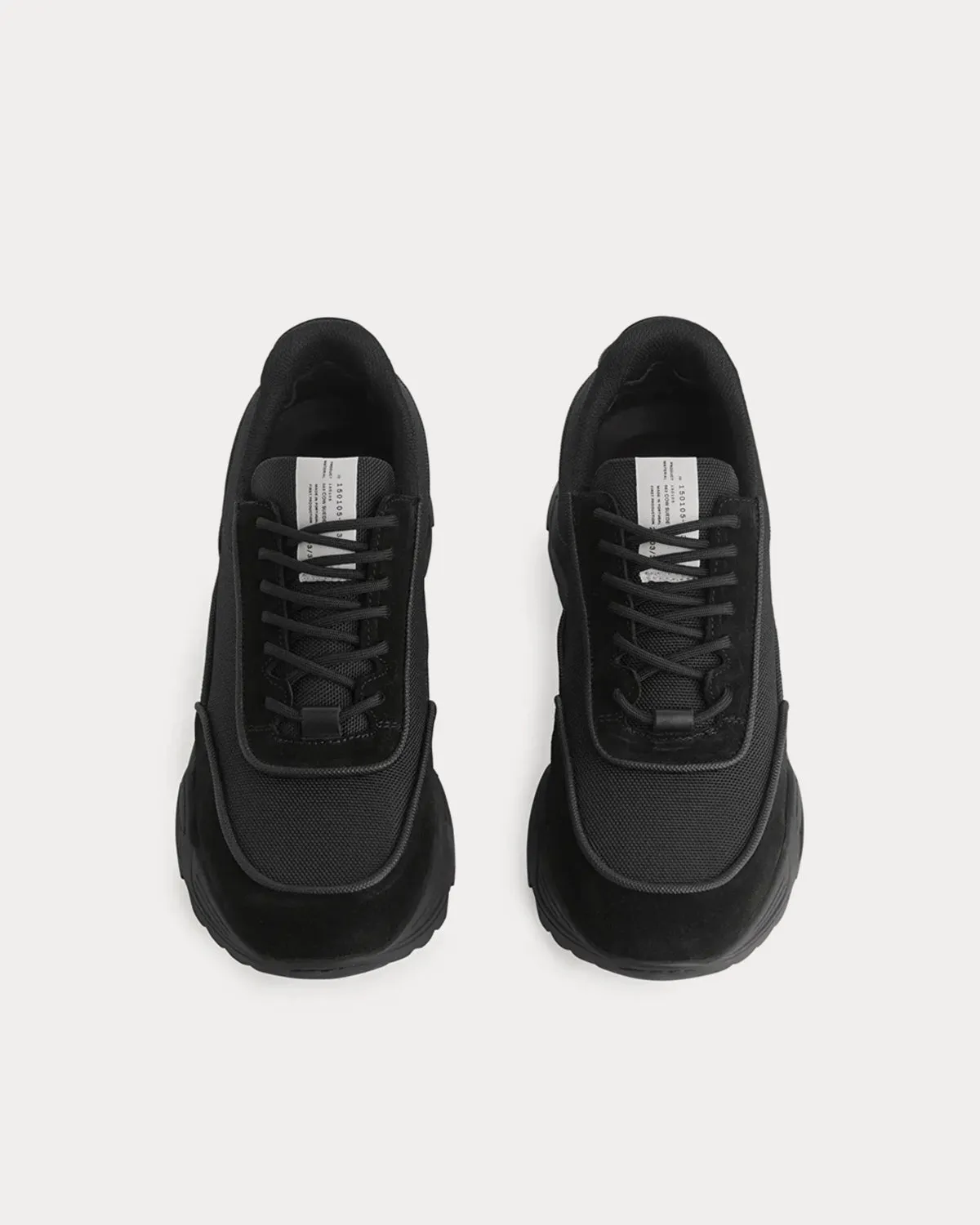 Chunky Suede Black Low Top Sneakers