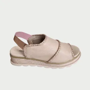 Django & Juliette Carlenet Rose Pale Rose Gold Leather Sandals
