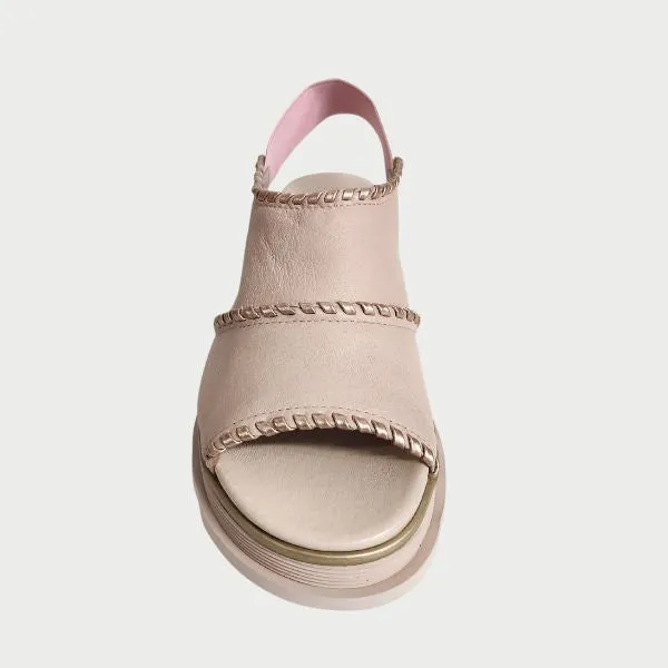 Django & Juliette Carlenet Rose Pale Rose Gold Leather Sandals