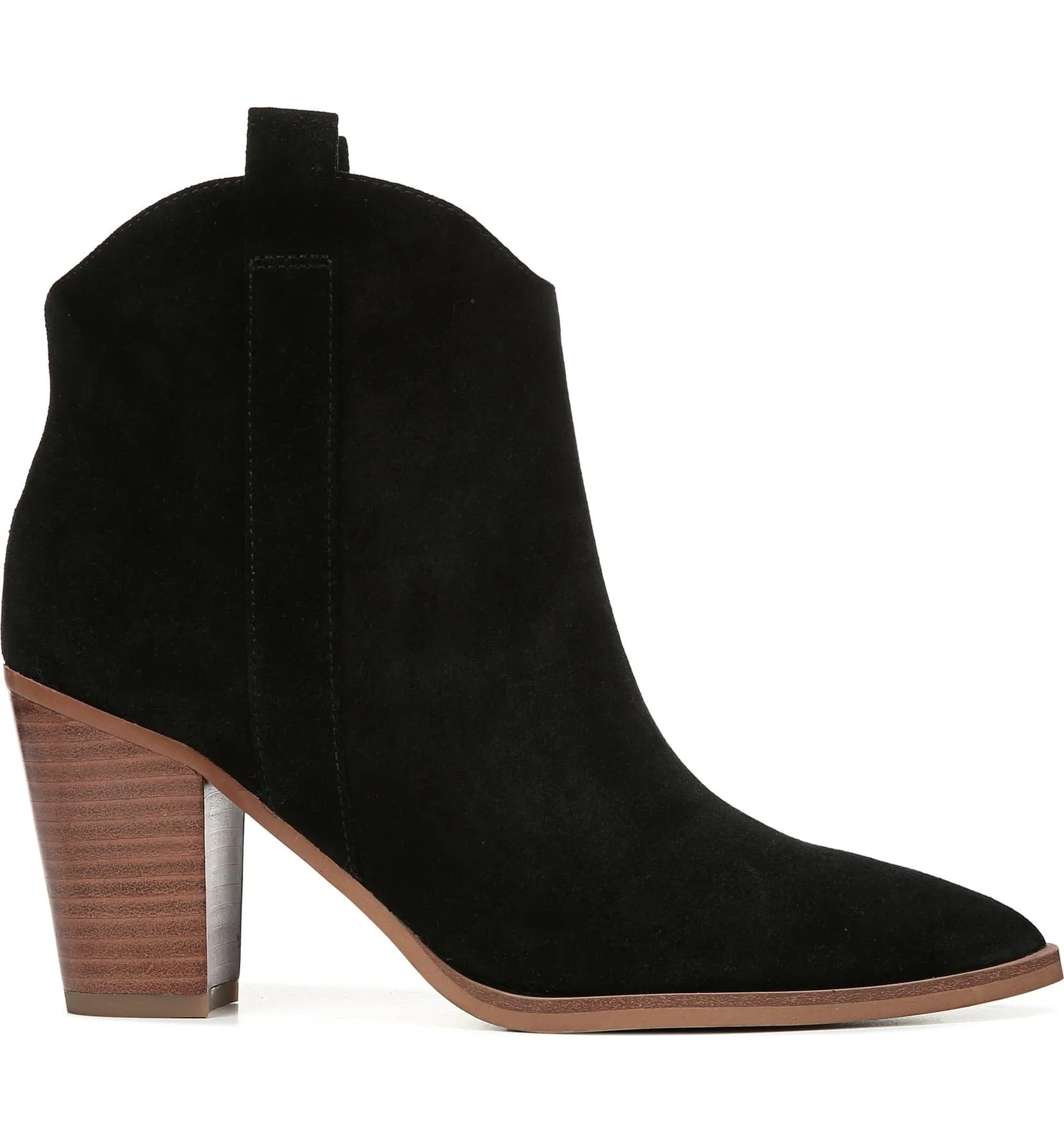 Ella Black Suede Franco Sarto Ankle Boots