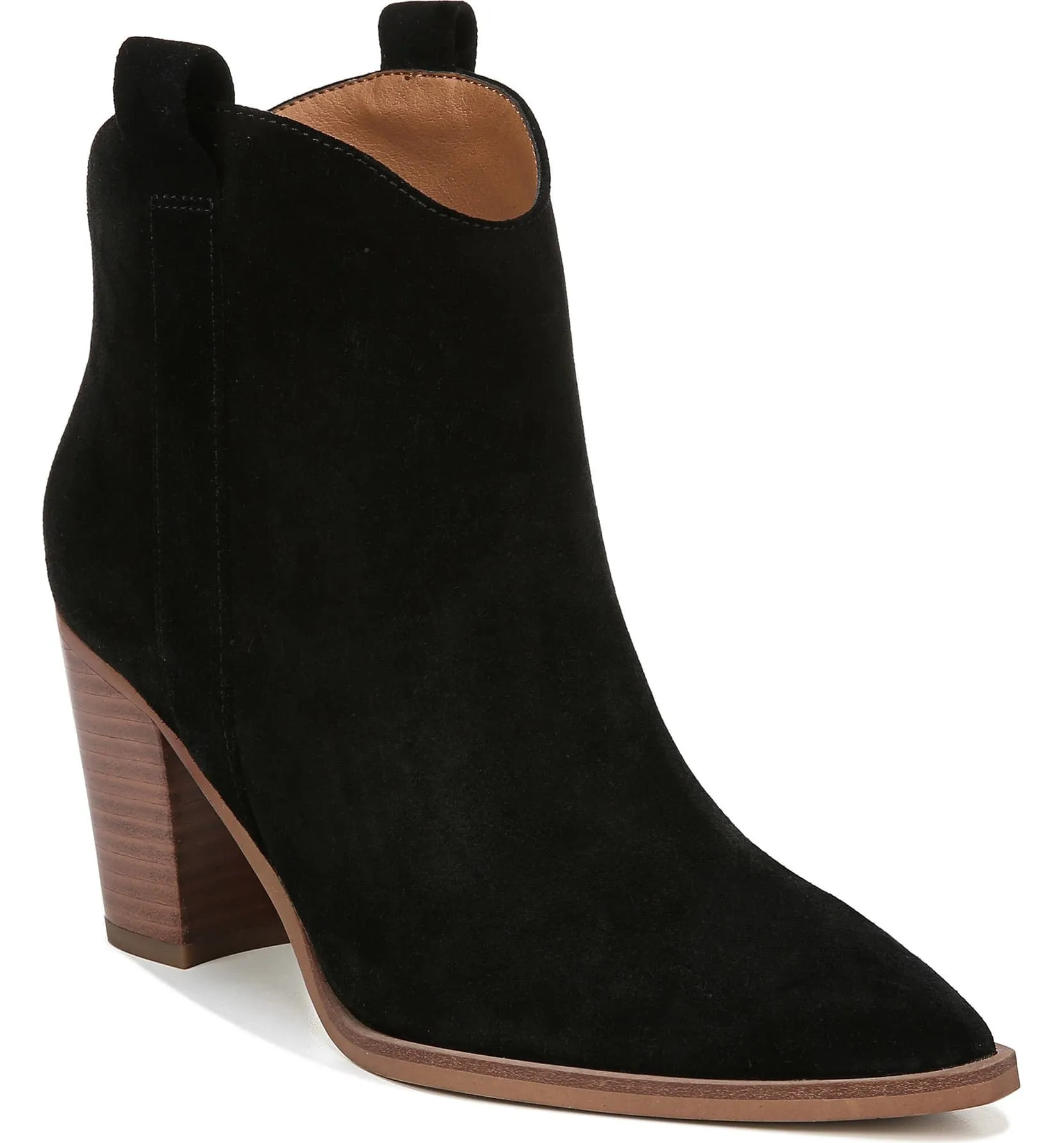 Ella Black Suede Franco Sarto Ankle Boots