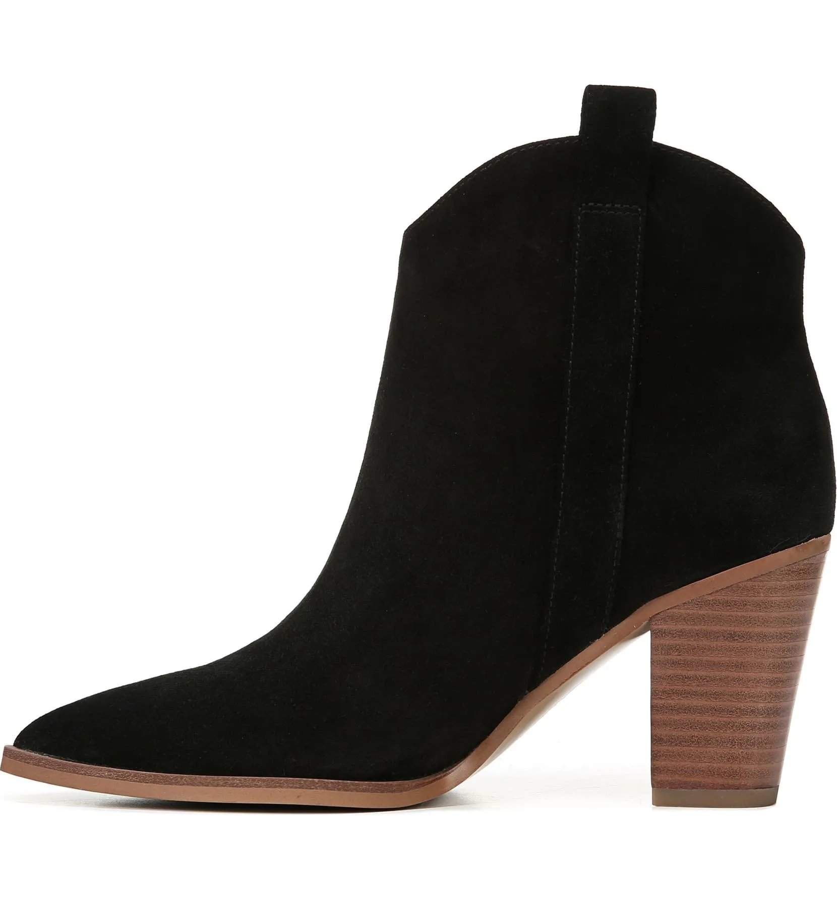 Ella Black Suede Franco Sarto Ankle Boots