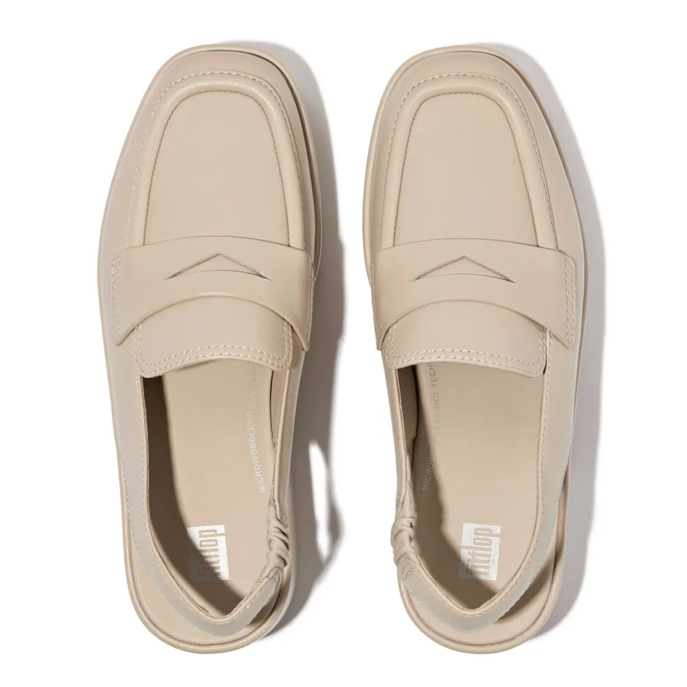 F-LUMA Leather Demi-Wedge Slingback Loafers