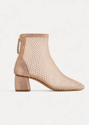 Forte Forte Mesh Rhinestone Boots Beige/Pink