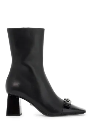 gianni ribbon leather ankle boots with 1015909 1A02310 BLACK-PALLADIUM