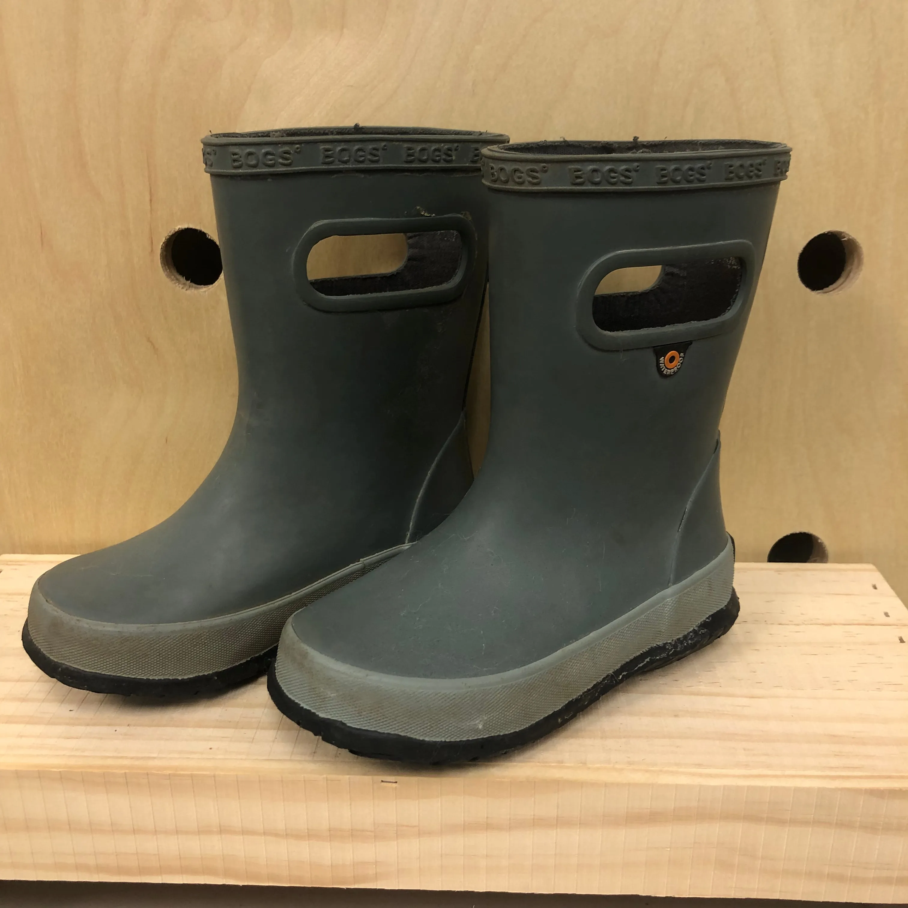 Grey Bloom Rain Boots