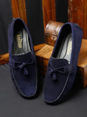 Handmade Italian Suede Leather Penny Tassel Loafers