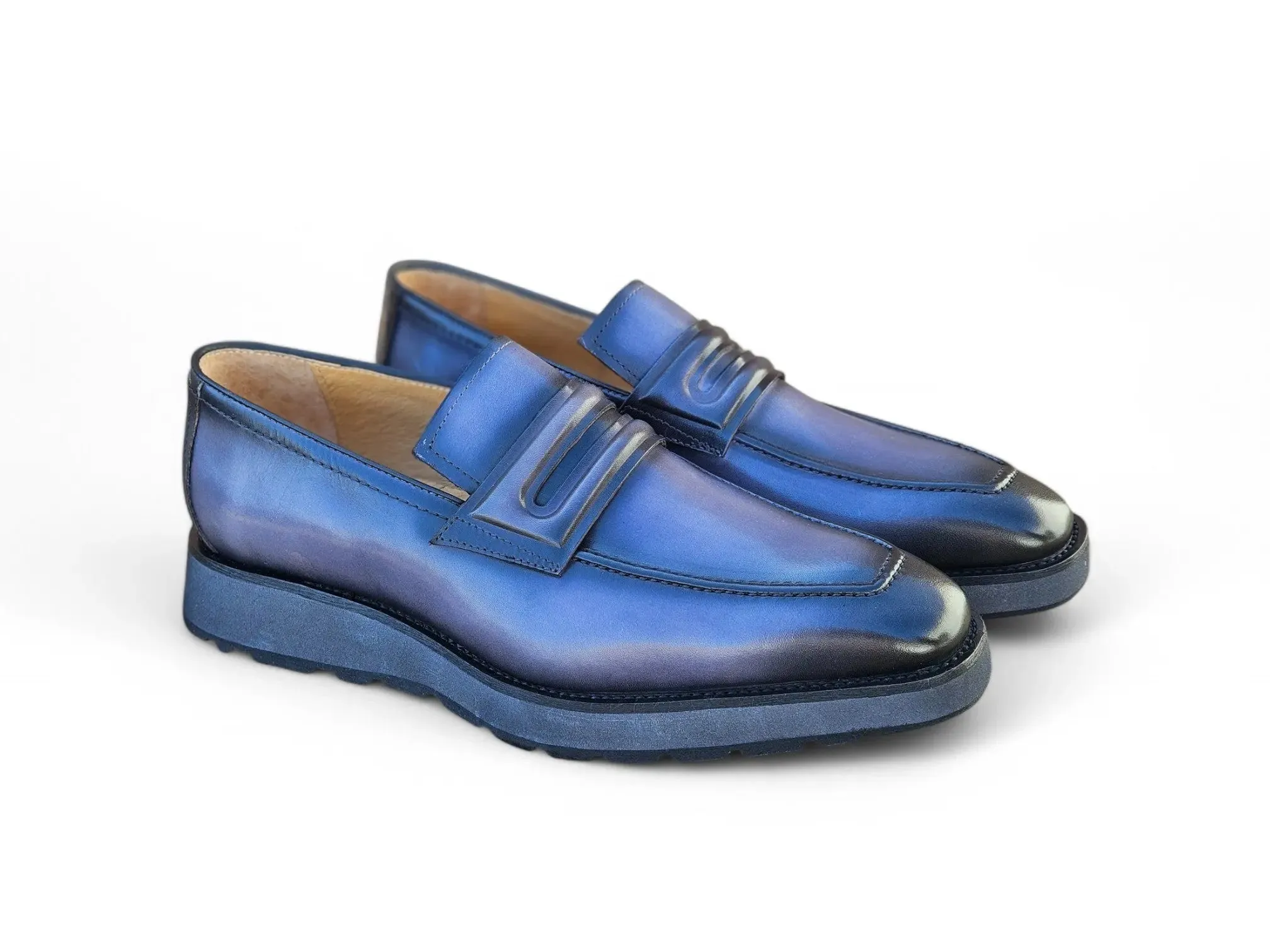 Leather Penny Loafer in Chunky Sole