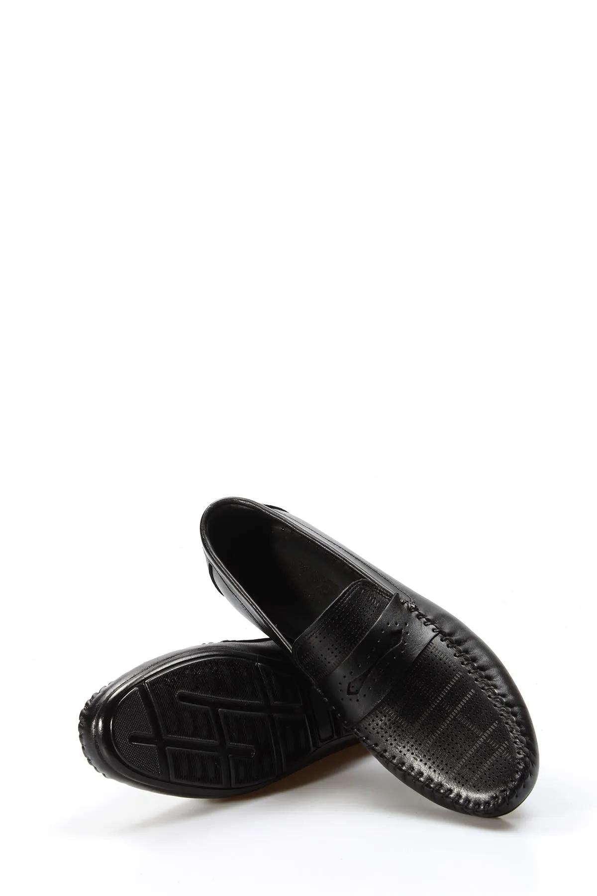 Men's Black Leather Loafers - Wessi