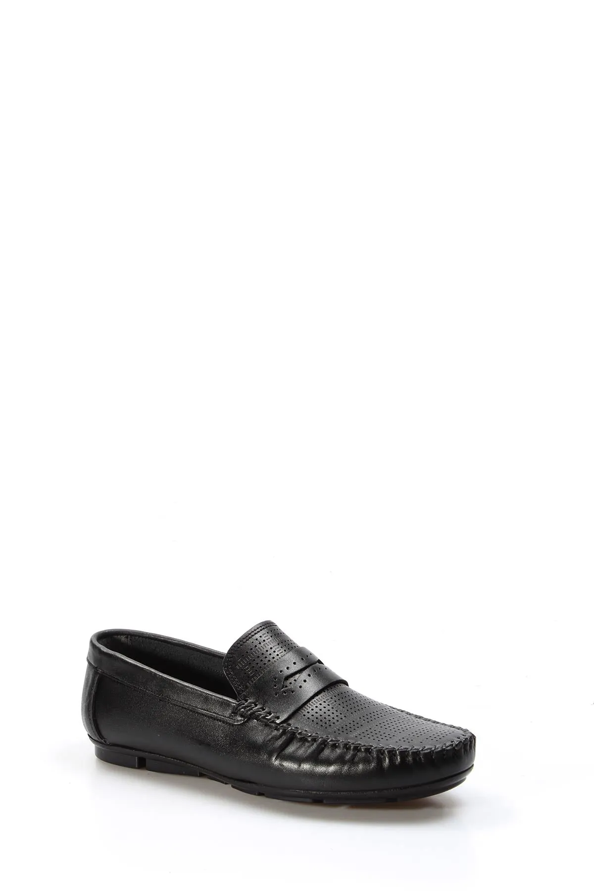 Men's Black Leather Loafers - Wessi