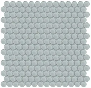 Penny Round Element Cloud Light Colors Glass Mosaic
