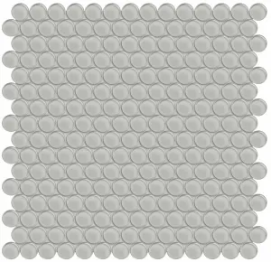 Penny Round Element Mist Dark Colors Glass Mosaic