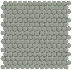 Penny Round Element Smoke Dark Colors Glass Mosaic