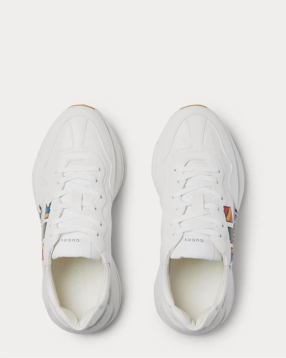 Rhyton Logo-Print Leather  White low top sneakers