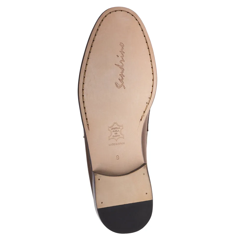 Sandro Moscoloni Hugo brown handsewn penny loafer