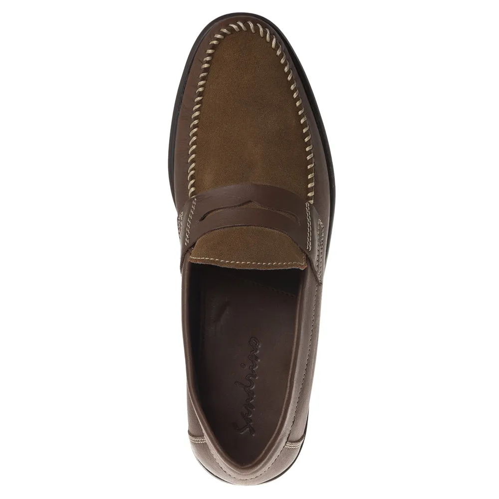 Sandro Moscoloni Hugo brown handsewn penny loafer