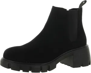 Steve Madden Howler Black Suede Fashion Pull On Block Heel Platform Ankle Boots