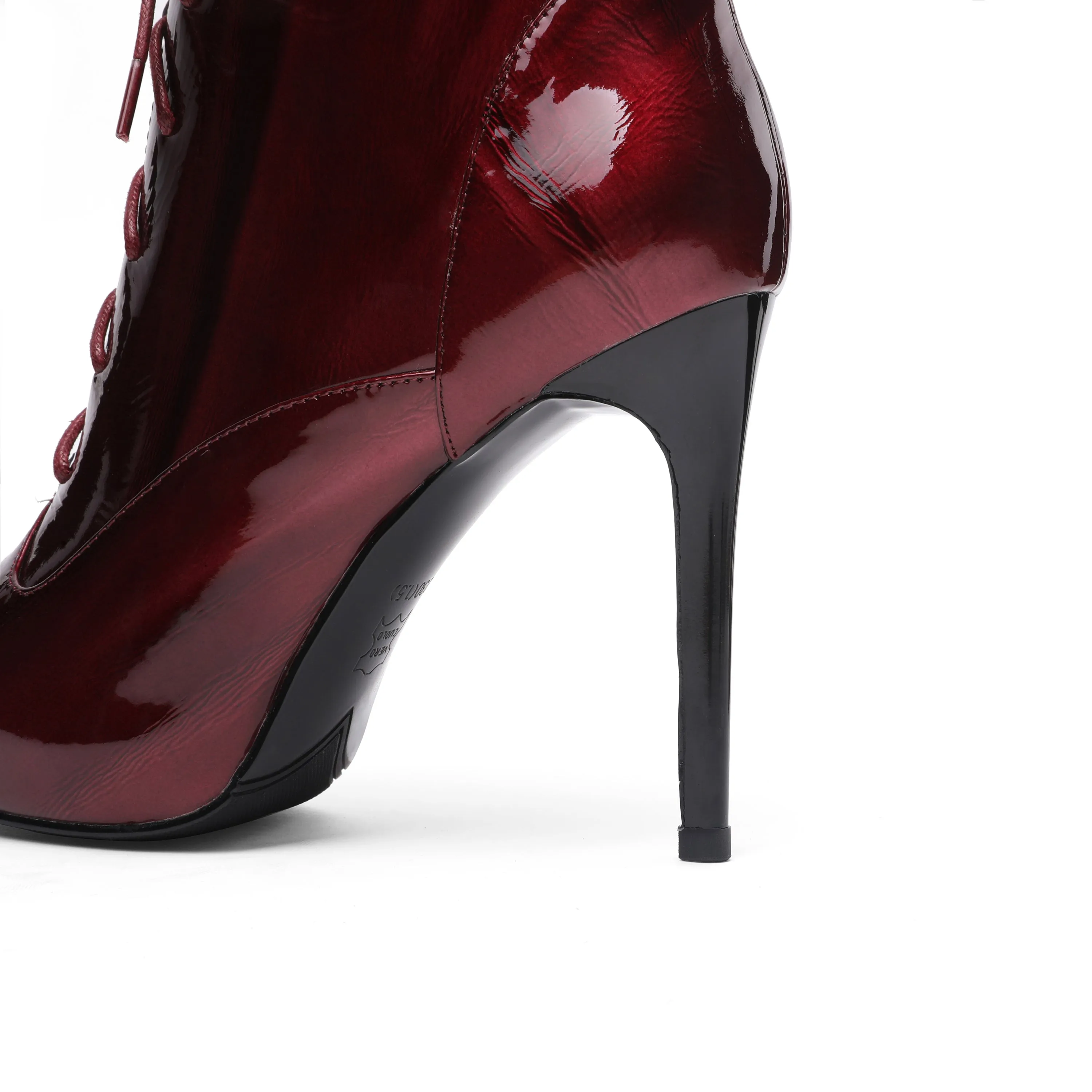 TinaCus Women's Patent Leather Pointed Toe Handmade Hidden Platform Selftie Stieltto High Heels Chic Ankle Boots