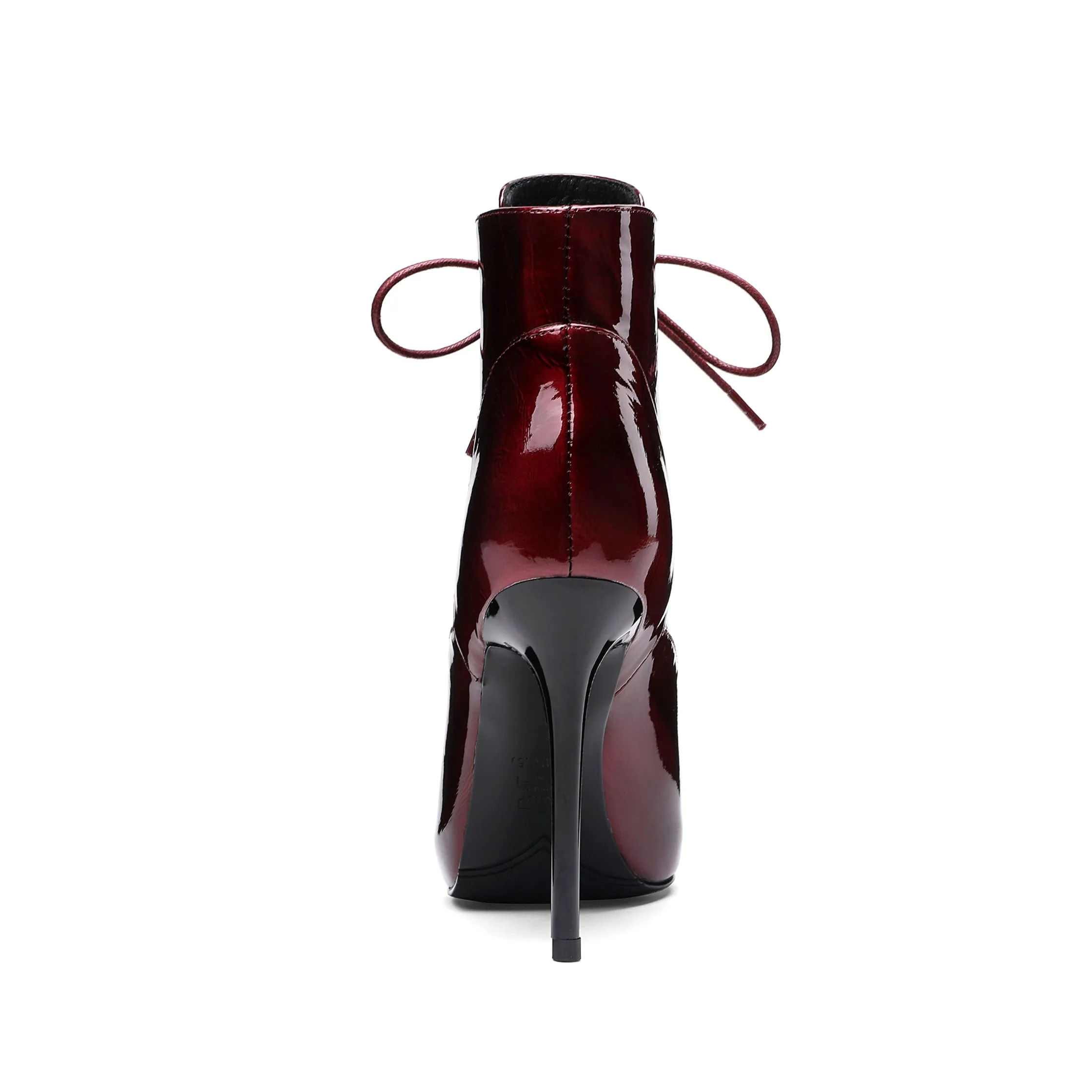 TinaCus Women's Patent Leather Pointed Toe Handmade Hidden Platform Selftie Stieltto High Heels Chic Ankle Boots