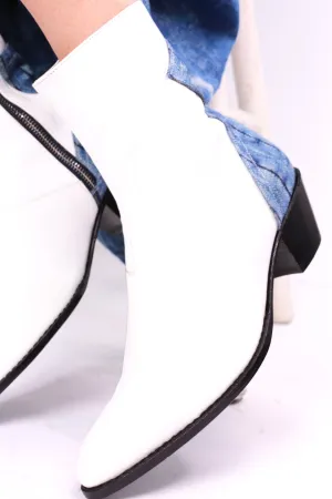 WHITE ANKLE BOOTS INDIGO PAEYA