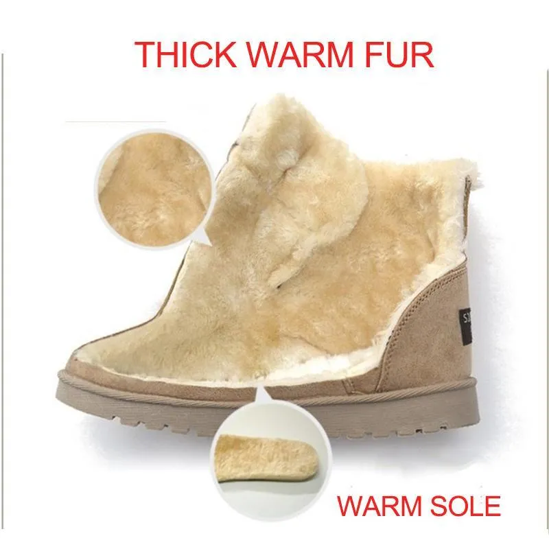 Women Winter Snow Boots Suede Ankle High Warm Fur Boots 5 Colors