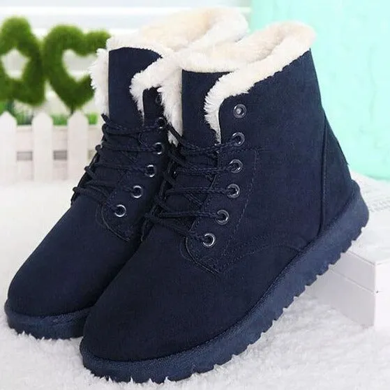 Women Winter Snow Boots Suede Ankle High Warm Fur Boots 5 Colors